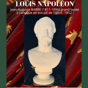 Jean Auguste BARRE (1811-1896) grand buste à l'antique en biscuit de Louis Napoléon -1852 -