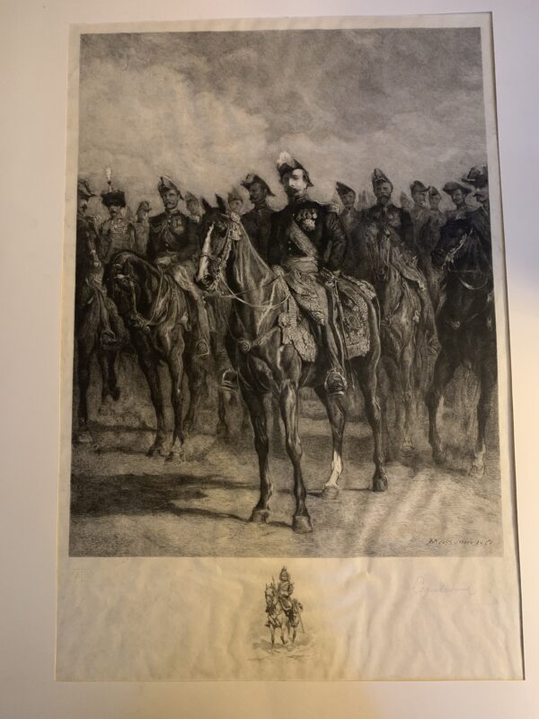 L’EMPEREUR NAPOLÉON III ENTOURÉ DE SON ÉTAT MAJOR MEISSONIER Ancienne collection de l'Impératrice Eugénie – Image 2