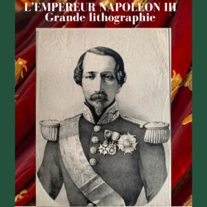 L’Empereur Napoléon III grande lithographie anonyme à fort contraste anc. Collection J.C. Lachnitt