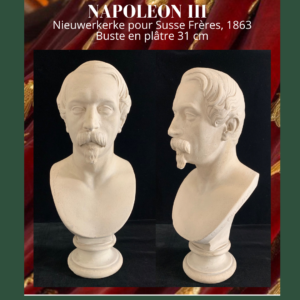 L'Empereur Napoléon III buste à l'Antique en plâtre signé Nieuwerkerke