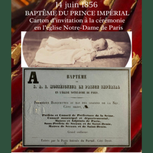 Baptême du Prince impérial carton d'invitation à Notre-Dame de Paris, le 14 juin 1856